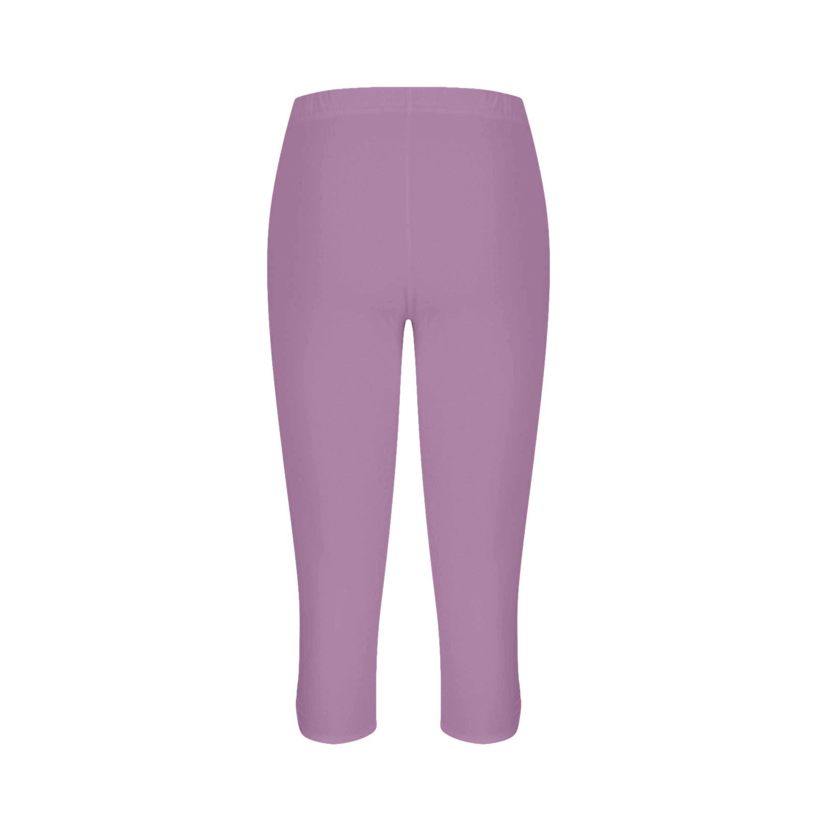 thumbnail image 4 of Leggings capri de compresión de cintura alta para mujer - Pantalones de yoga elásticos con bolsillos, mezcla de poliéster y spandex - Tallas M-XXXXL para hacer ejercicio/verano, 4 of 5